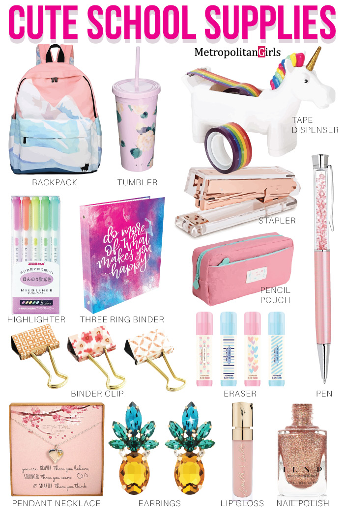 Cute 16 Back to School Supplies for Teen Girls